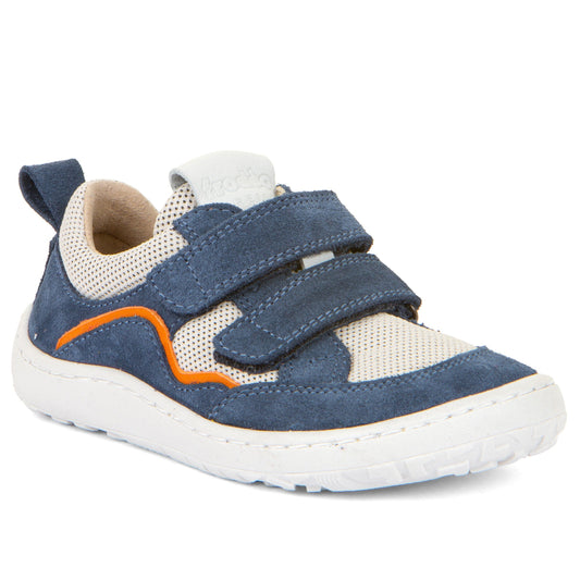 Froddo - Zapatillas Barefoot Base - Piel y Textil - Azul Blanco